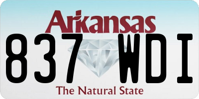 AR license plate 837WDI