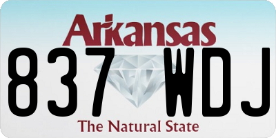 AR license plate 837WDJ