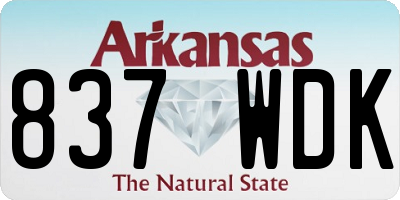 AR license plate 837WDK