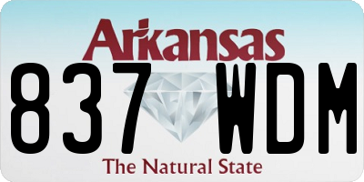 AR license plate 837WDM