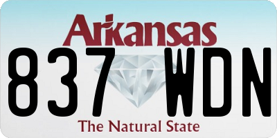 AR license plate 837WDN