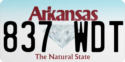 AR license plate 837WDT