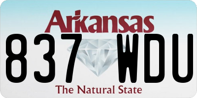 AR license plate 837WDU