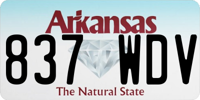 AR license plate 837WDV
