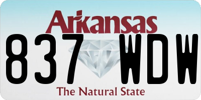 AR license plate 837WDW