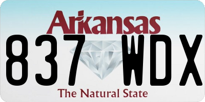 AR license plate 837WDX