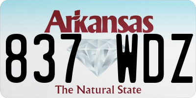 AR license plate 837WDZ