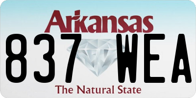 AR license plate 837WEA