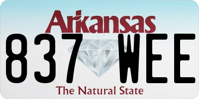 AR license plate 837WEE