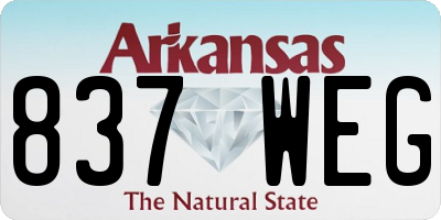 AR license plate 837WEG