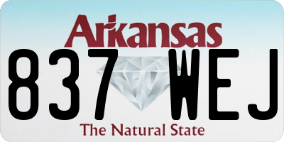 AR license plate 837WEJ