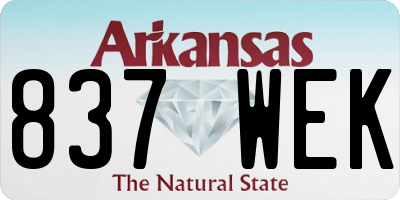AR license plate 837WEK