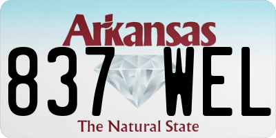AR license plate 837WEL