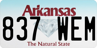 AR license plate 837WEM
