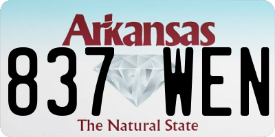AR license plate 837WEN