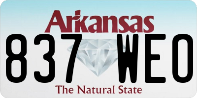AR license plate 837WEO