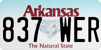AR license plate 837WER