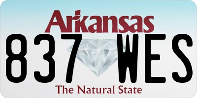 AR license plate 837WES