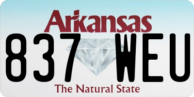 AR license plate 837WEU