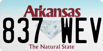 AR license plate 837WEV