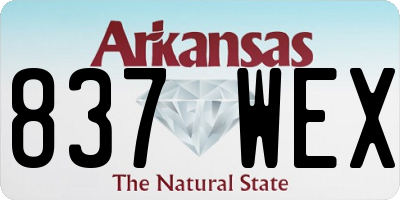 AR license plate 837WEX
