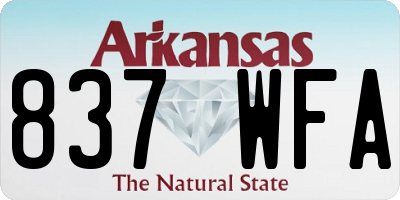 AR license plate 837WFA