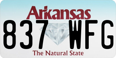 AR license plate 837WFG
