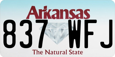 AR license plate 837WFJ