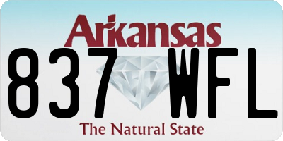 AR license plate 837WFL