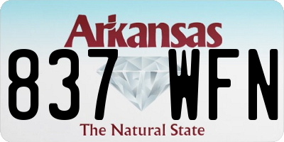 AR license plate 837WFN
