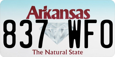 AR license plate 837WFO