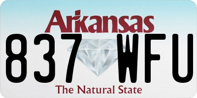 AR license plate 837WFU