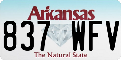 AR license plate 837WFV