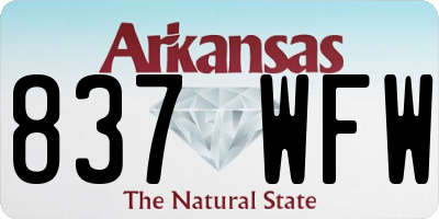 AR license plate 837WFW