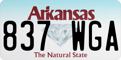 AR license plate 837WGA