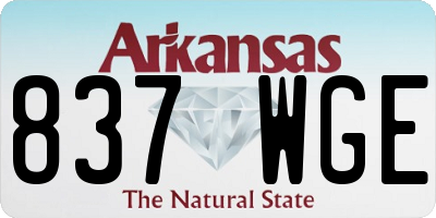 AR license plate 837WGE