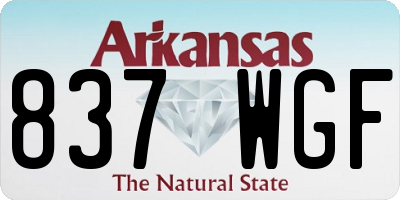 AR license plate 837WGF
