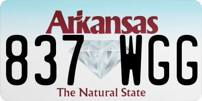 AR license plate 837WGG