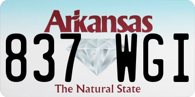 AR license plate 837WGI