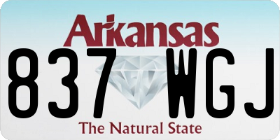 AR license plate 837WGJ