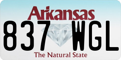 AR license plate 837WGL