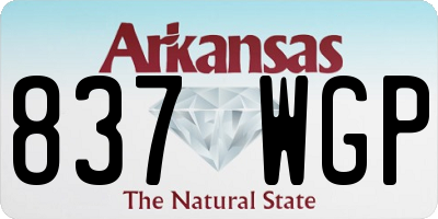 AR license plate 837WGP