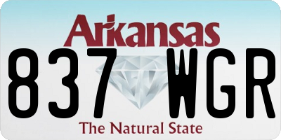 AR license plate 837WGR