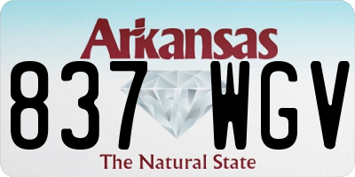 AR license plate 837WGV