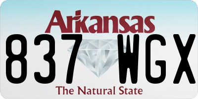 AR license plate 837WGX