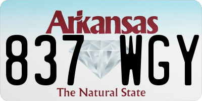 AR license plate 837WGY