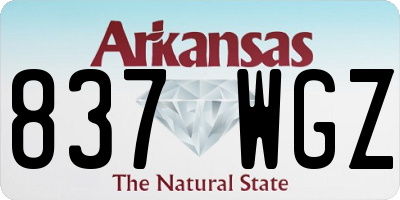 AR license plate 837WGZ