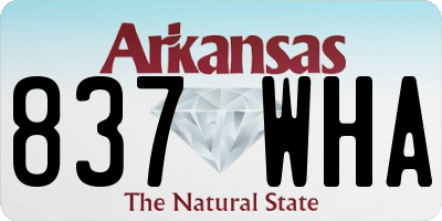 AR license plate 837WHA