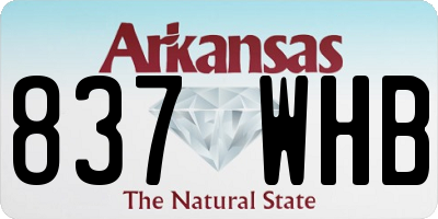 AR license plate 837WHB