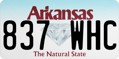 AR license plate 837WHC